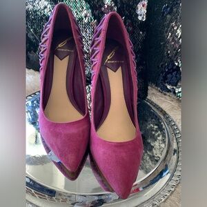 B Brian Atwood Purple Oriel Suede And Calf